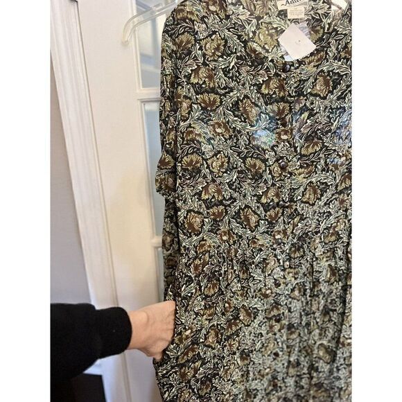 NWT Adini Vintage Floral Button Long Midi Dress Medium Prairie Cottage Country - Picture 6 of 8